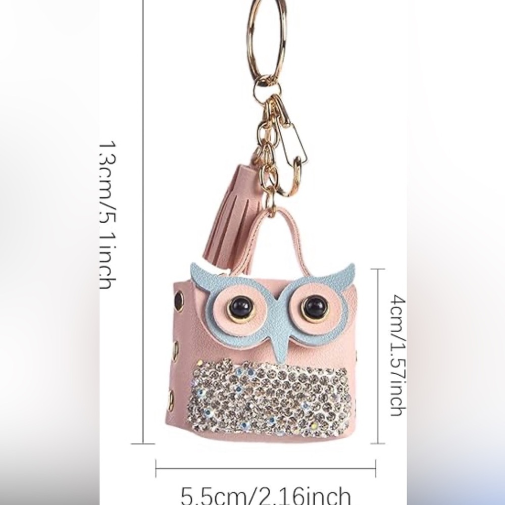 Owl Keychain Bag Charm with Tassel NWT